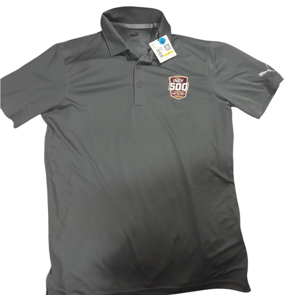 Puma Indy 500 Polo Shirt Men's Motorsport Racing Gray
